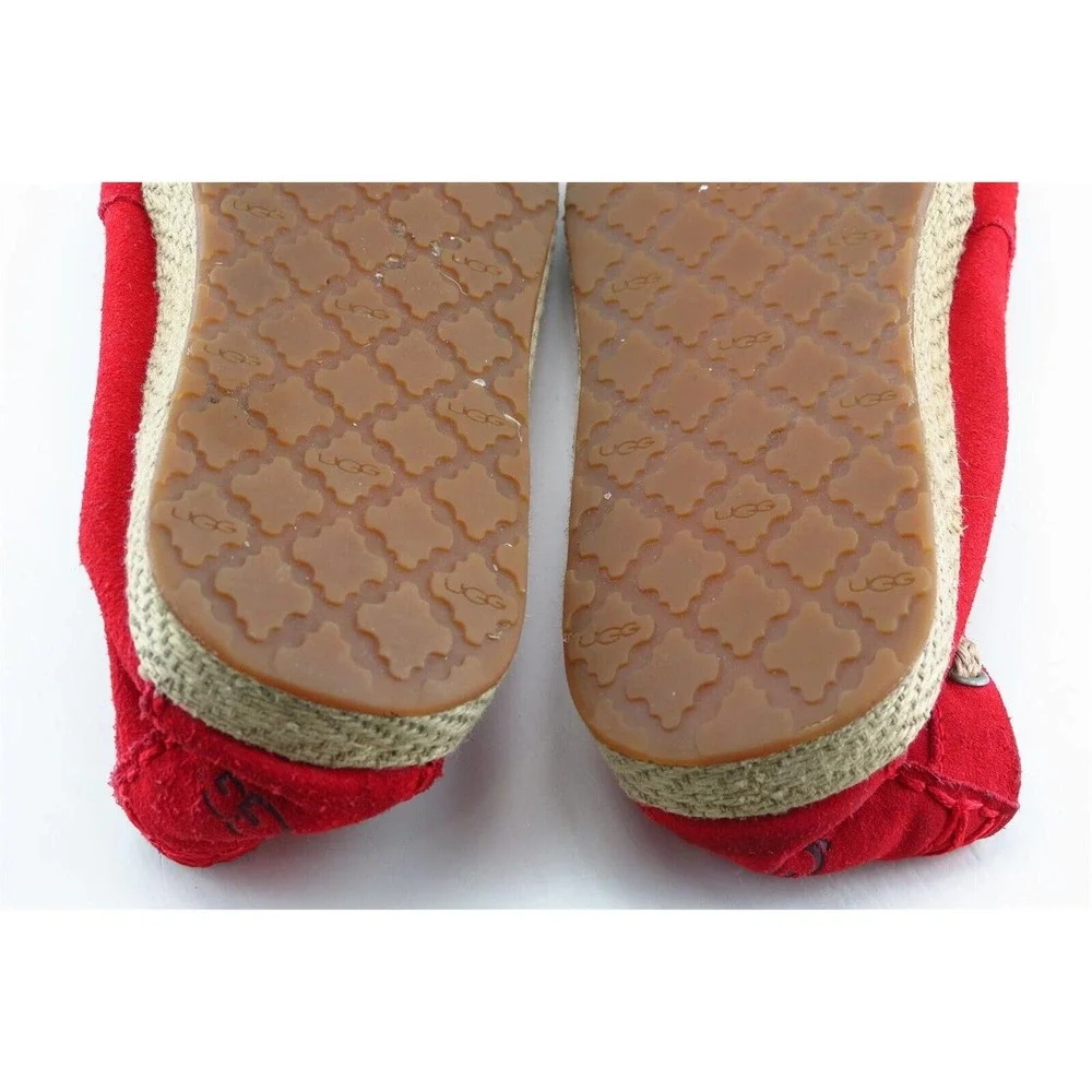 UGG Girls Espadrilles Size 6 Red Fabric Casual Slip-On Flats Lightweight Comfort